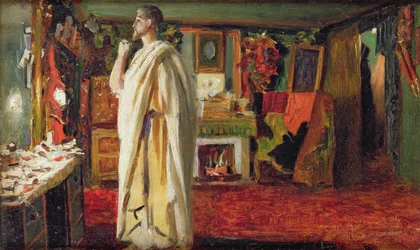 The Actor Mounet Sully Wearing Roman Costume in His Dressing Room